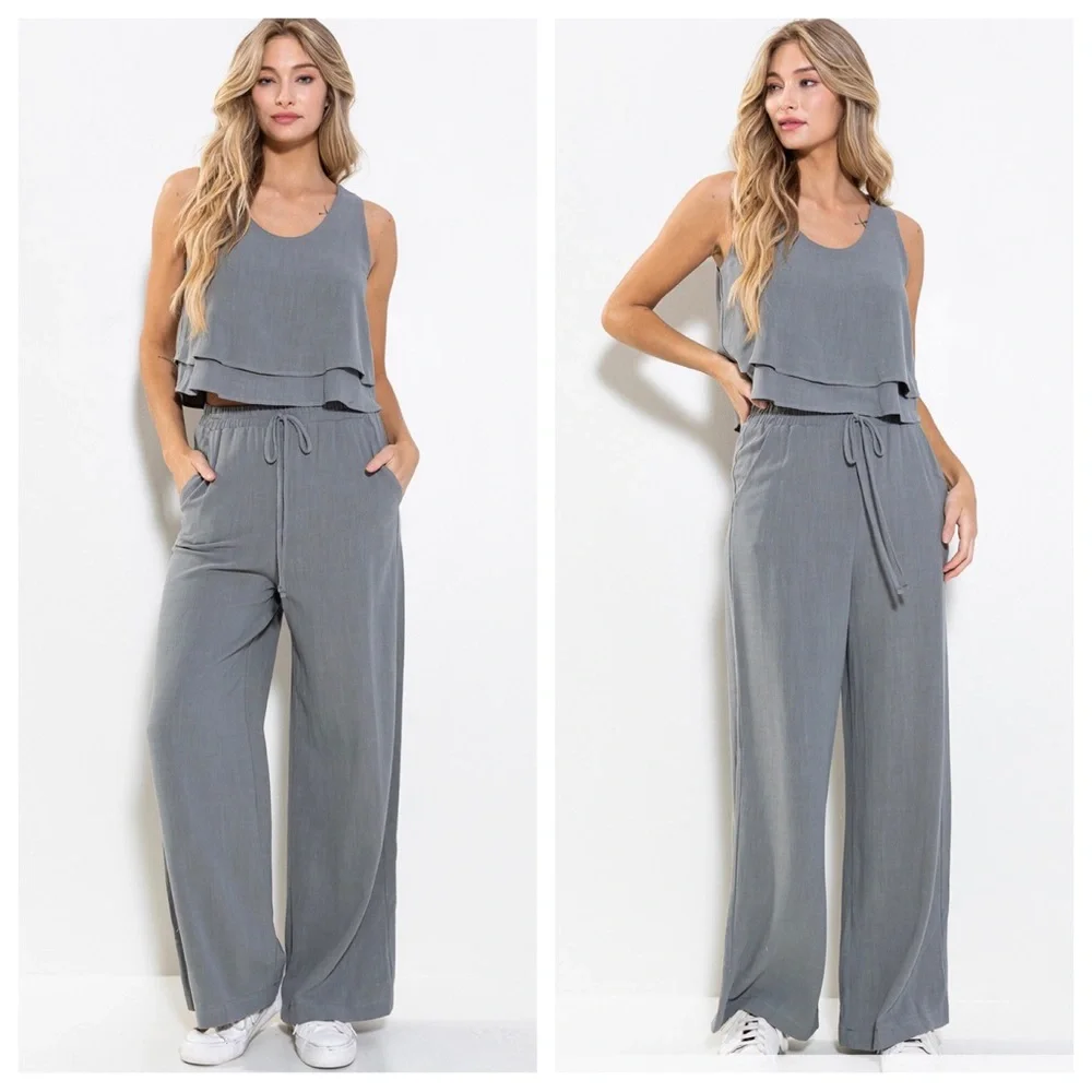 29 Linen Sleeveless Top and Pants Set - Picture 7 of 7